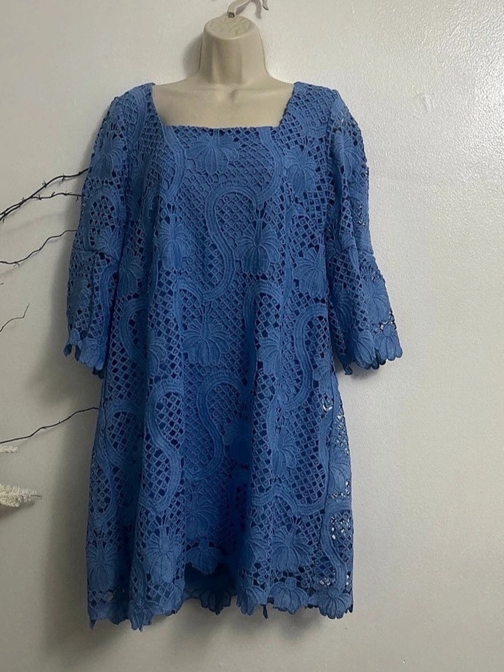 Blue Lace Mini Dress Like New